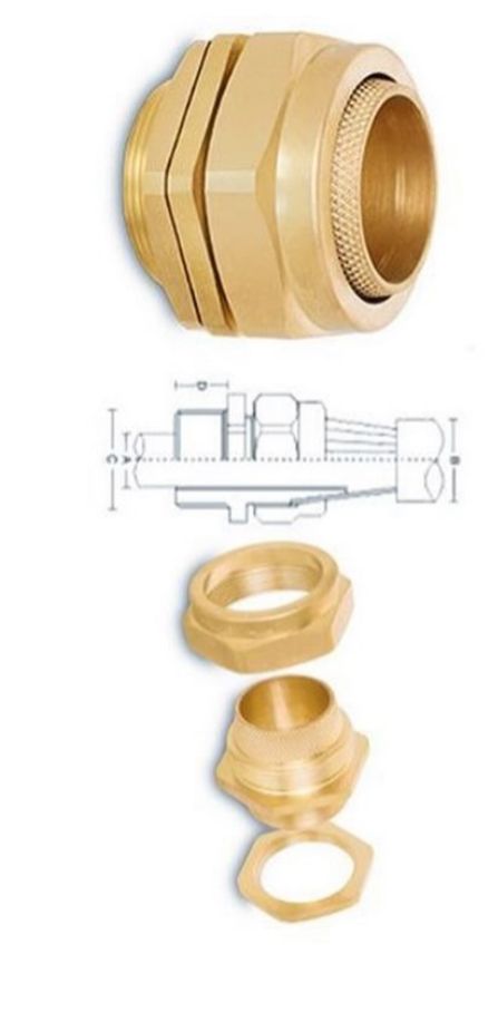 SAFE Brass Cable Gland BW 75L – BS 6121 IP30 Indoor SWA Armoured Cable Termination Gland for Mechanical Retention and Earth Continuity (Dry Indoor Use) ​​